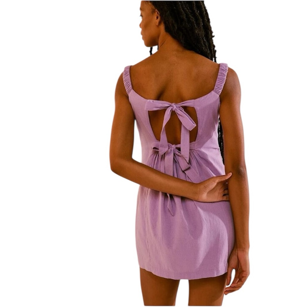 Free People Close to Heart Mini Dress Purple Large